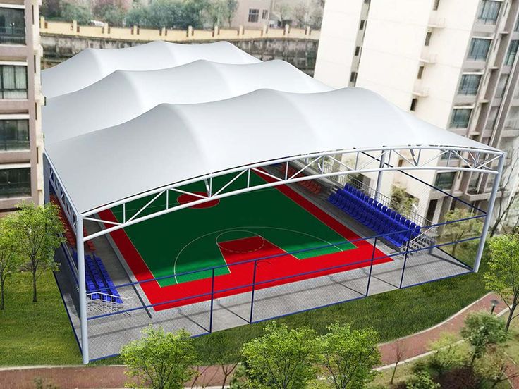 Tenda membrane untuk lapangan padel